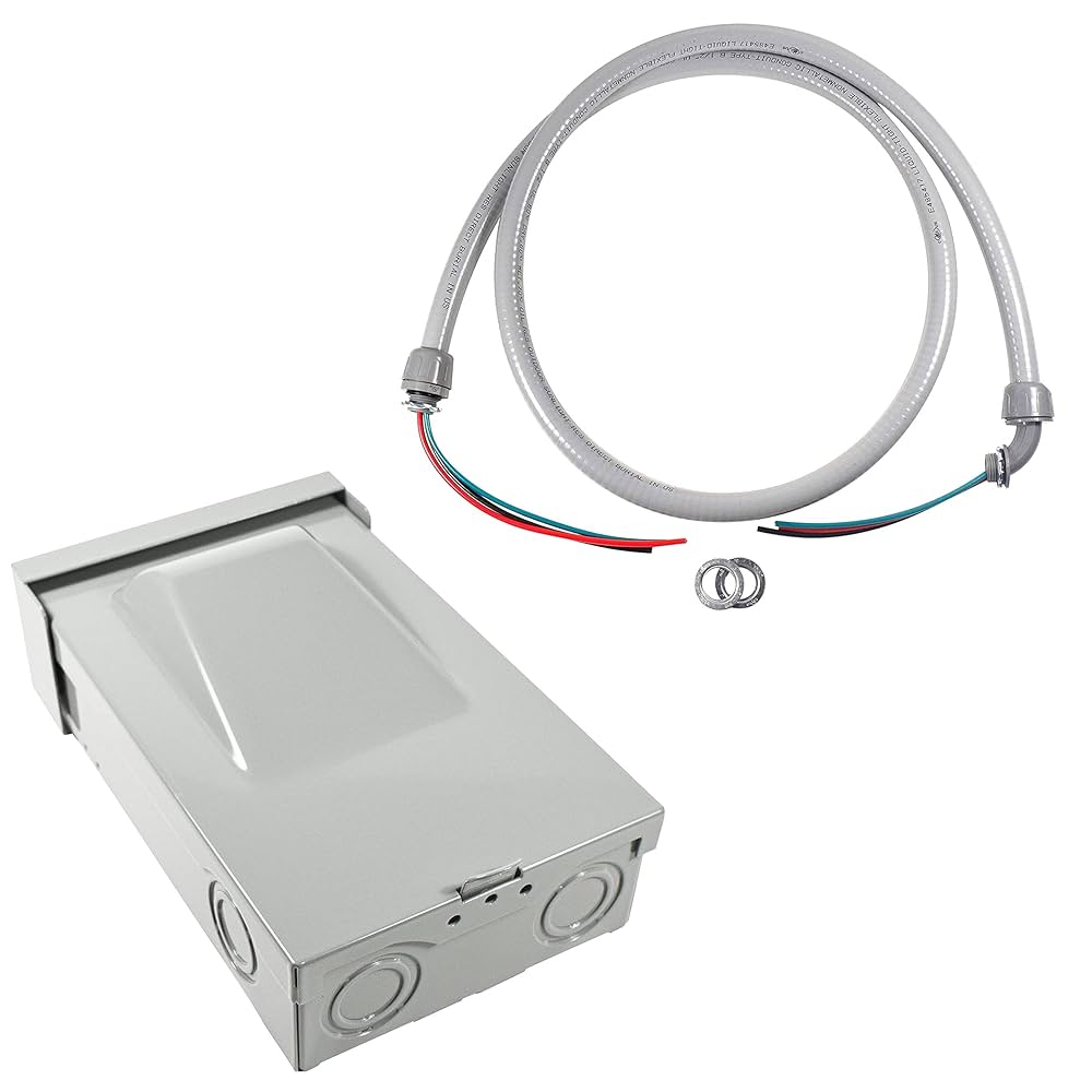 HQRP Non-Fusible A/C Disconnect Switch 60-Amp plus 6-ft 10
